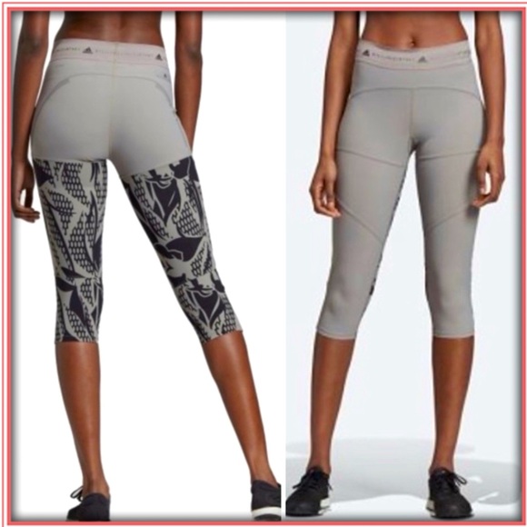 Adidas by Stella McCartney Pants - Stella McCartney x Adidas Run Adizero 3/4 tTights Charcoal Grey Crop Leggings